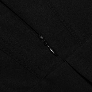 Black Plunge Corset Midi Dress