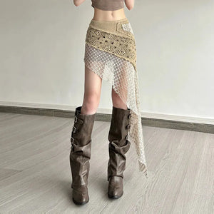 Boho Patchwork Mini Skirt