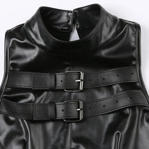 Cyberpunk Faux Leather Crop Top