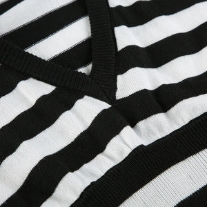 Grunge Striped Hooded Crop Top