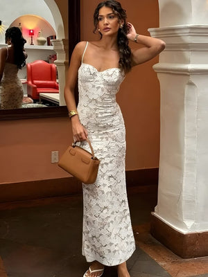 Lace Bodycon Midi Dress
