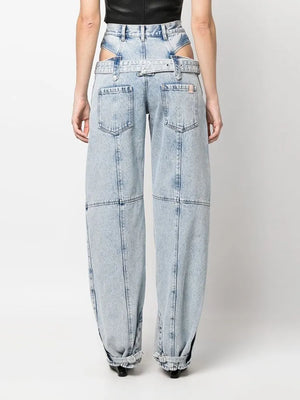 Y2K Belted Cut Out Jeans
