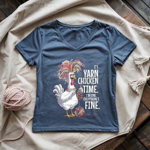 Yarn Chicken Time Lady V-neck
