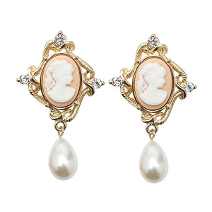 Vintage Style Cameo Earrings