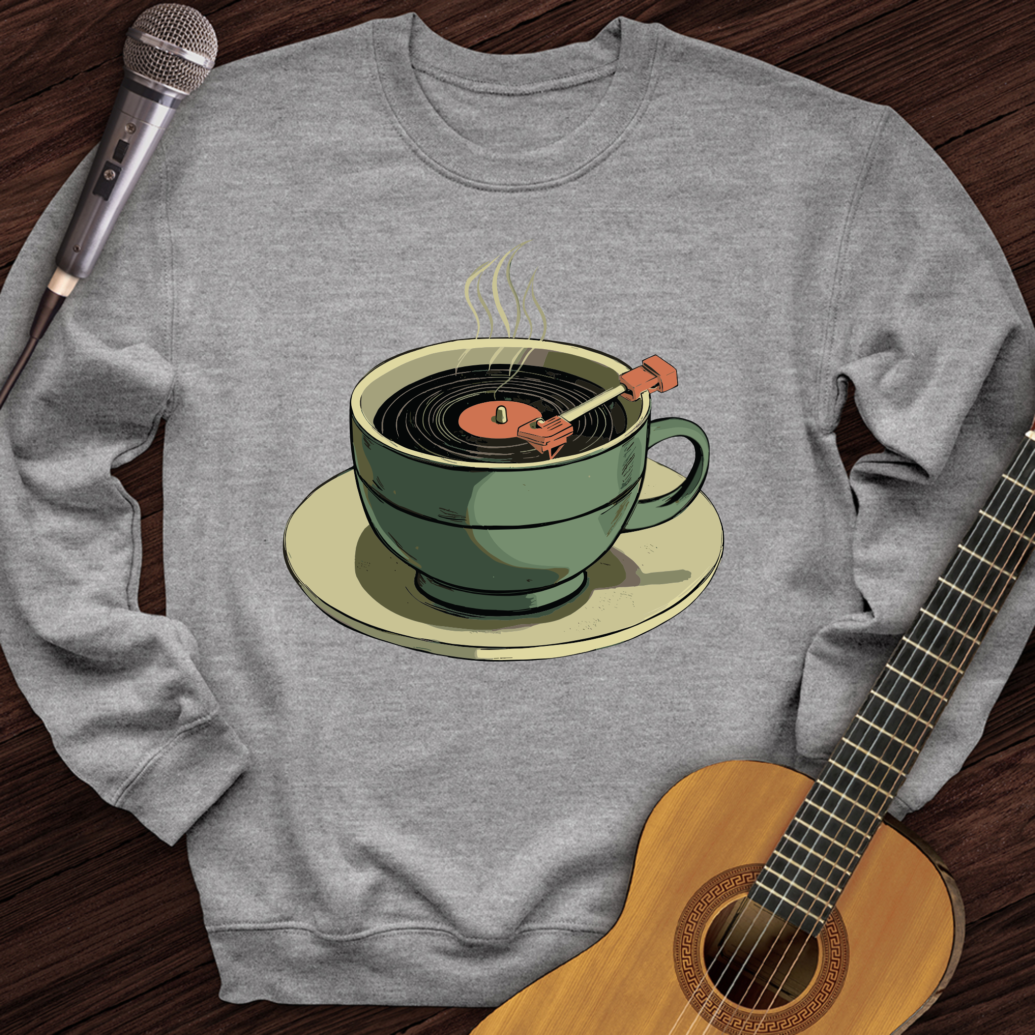 Coffee Cup Record Player Crewneck
