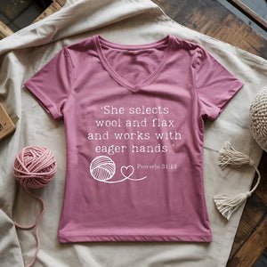 Crochet In Bible Lady V-neck