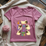Sheep Knitter Lady V-neck