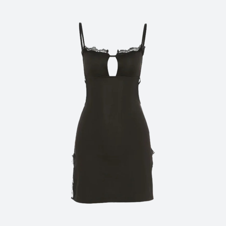 Baddie Backless Slit Mini Dress