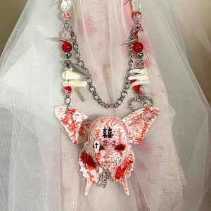 Bloody Gothic Skull Necklace