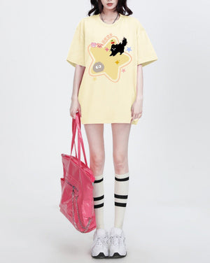 Yellow Star Cat T-Shirt