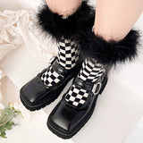Checkered Furry Socks