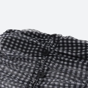 Checkered Strapless Top & Mini Skirt Two Piece Set