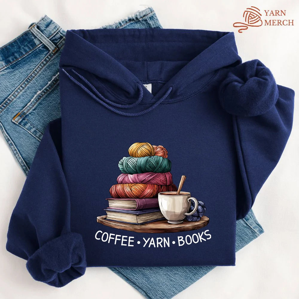 Coffee Yarn Books Hoodie
