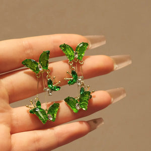 Fairy Butterfly Green Earrings