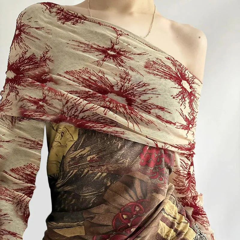 Fairycore Bohemian Off Shoulder Top