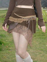 Fairycore Patchwork Mini Skirt