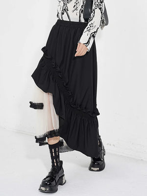 Goth Layered Midi Skirt