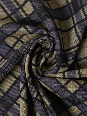 Grunge Plaid Mesh Midi Skirt