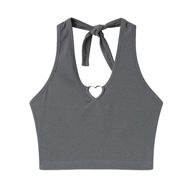 Heart Hollow Out Halter Top