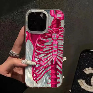 Neon Skeleton Silver Phone Case