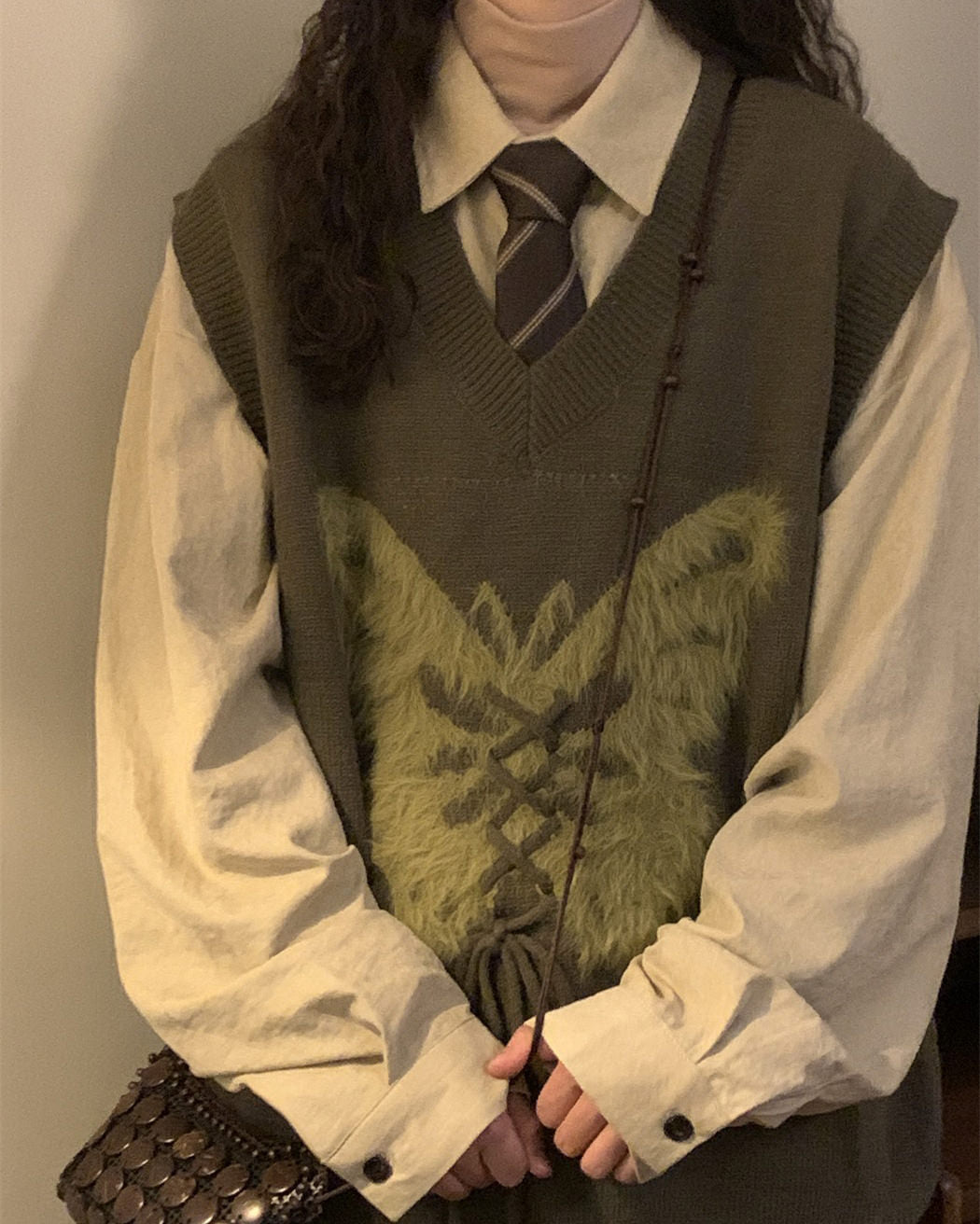 Butterfly Knit Vest in Green