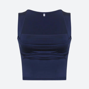 Ruched Square Neck Tank Top