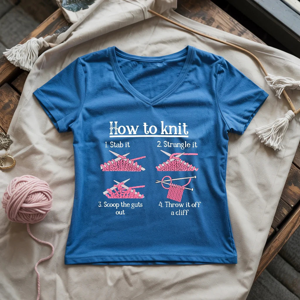How To Knit Lady V-neck