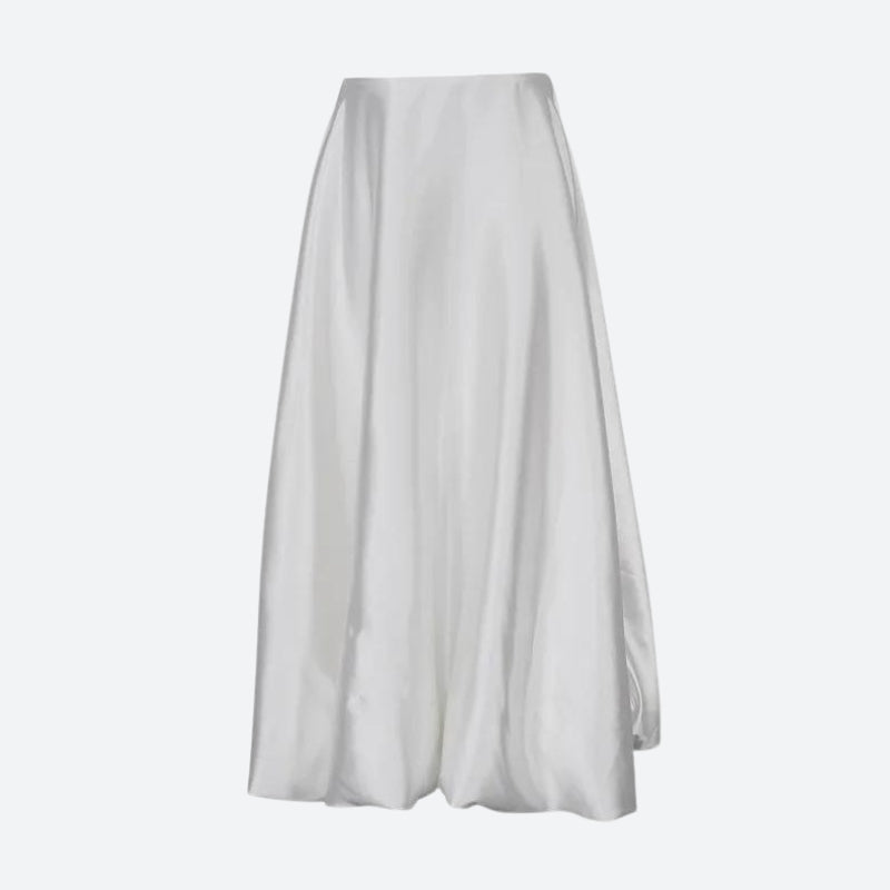 Satin Bubble Midi Skirt