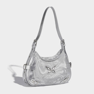 Silver Butterfly Shoulder Bag