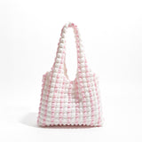 Soft Girl Quilted Striped Handbag