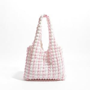 Soft Girl Quilted Striped Handbag