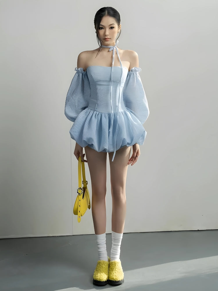 Strapless Bubble Mini Dress