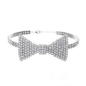 Y2K Style Rhinestone Bow Necklace