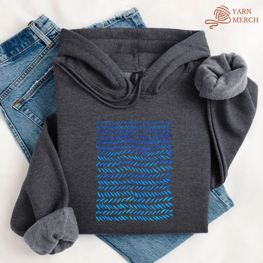 Watercolor knitting pattern Hoodie