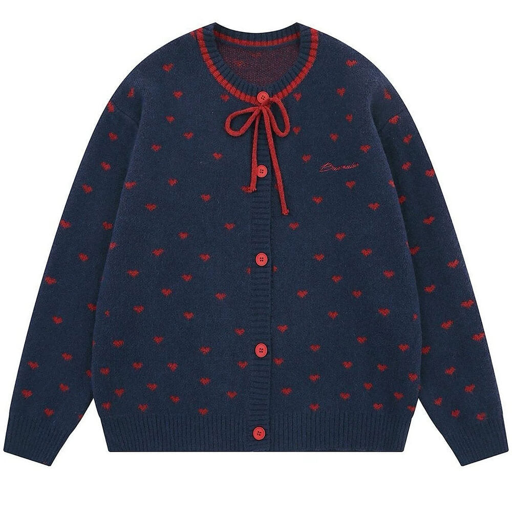 Croissant Run Heart Cardigan