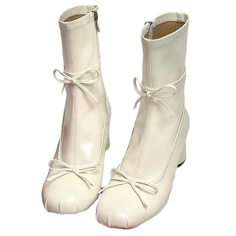 Balletcore Square-Toe Ankle Boots