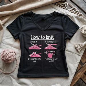 How To Knit Lady V-neck