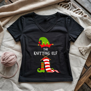 The Knitting Elf Lady V-neck