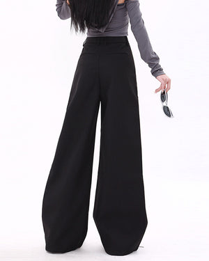 Casual Friday Wide-Leg Black Pants