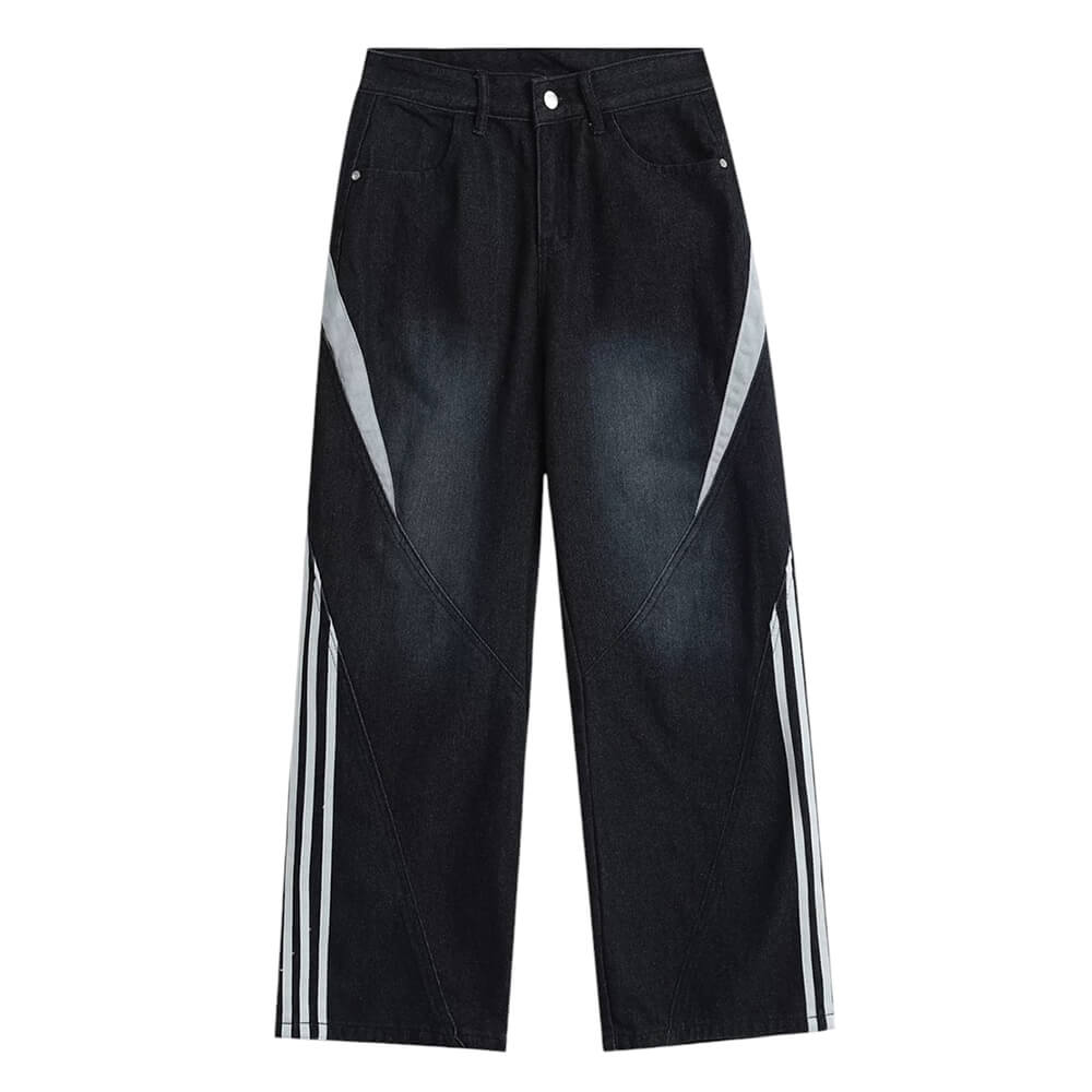 Blokette Side Stripe Wide-Leg Jeans