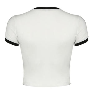 Bow Embroidery Y2K Crop Top