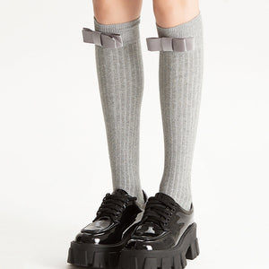 Bowknot Knee-High Socks