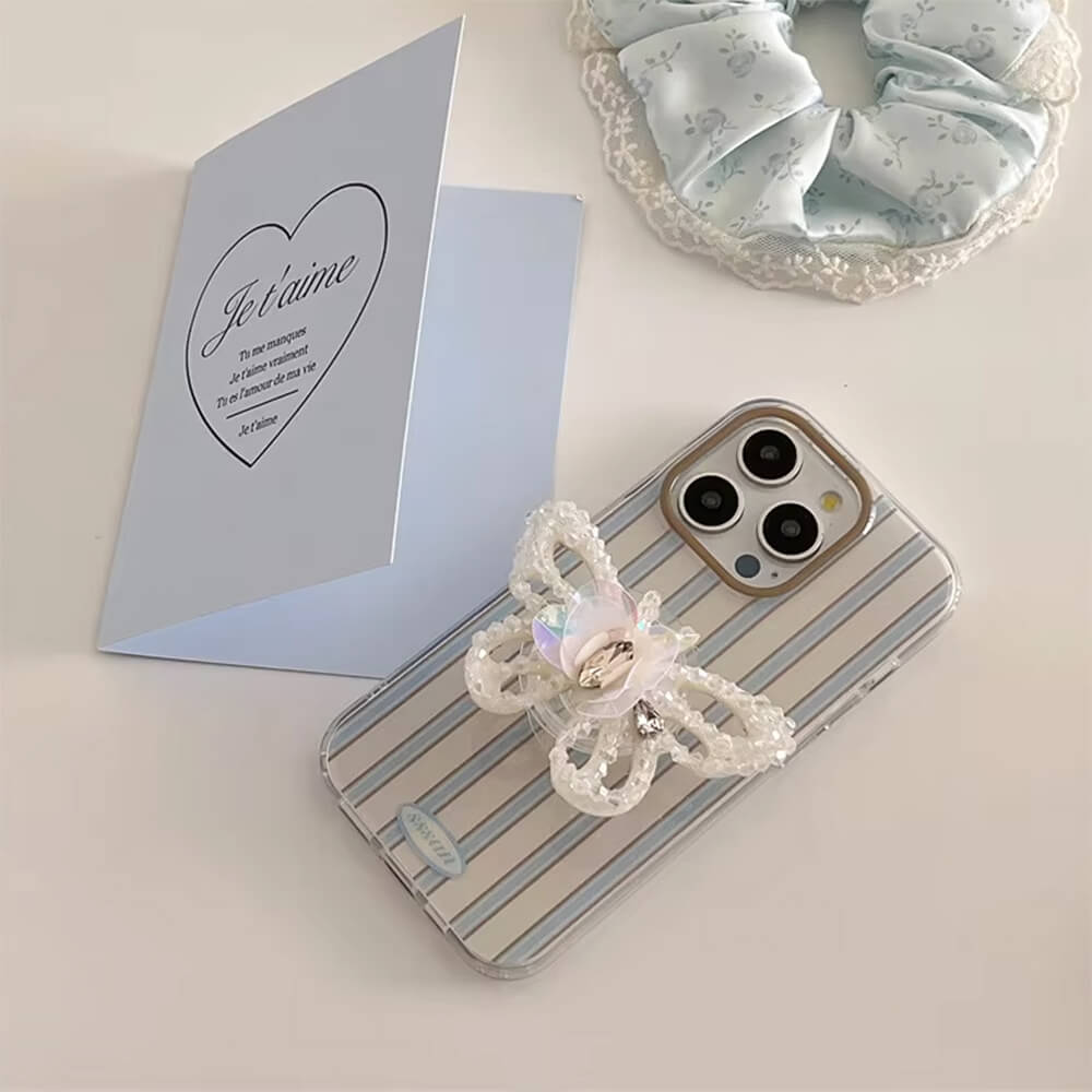 Fairy Butterfly Striped iPhone Case