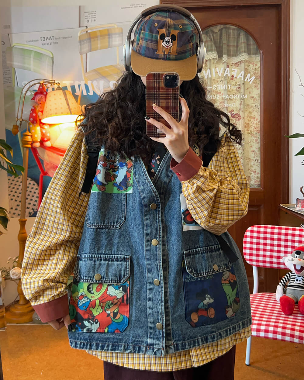 Cartoon Patches 90s Denim Vest