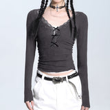 Coquette Aesthetic V-Neck Top