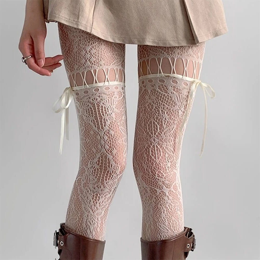 Coquette Bow Lace Tights
