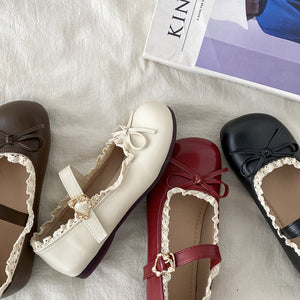 Coquette Lace Trim Mary Jane Flats