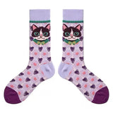 Preppy Cat Print Socks