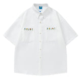 Floral Embroidery Gingham Shirt