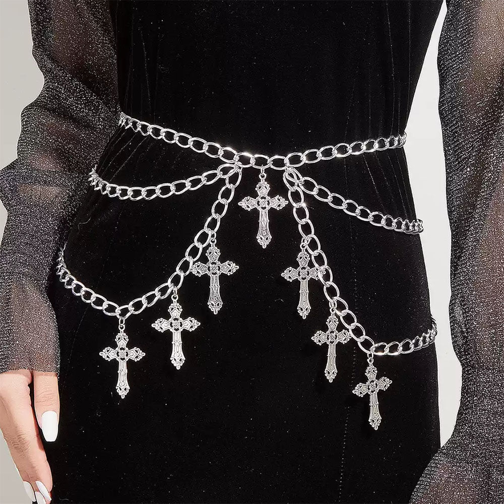 Gothic Cross Layered Chain Belt